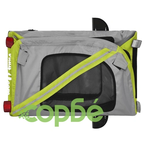 Ремарке за колело за любимци зелен и сив Оксфорд плат и желязо ➤ топ цена ➤ sorbe.bg