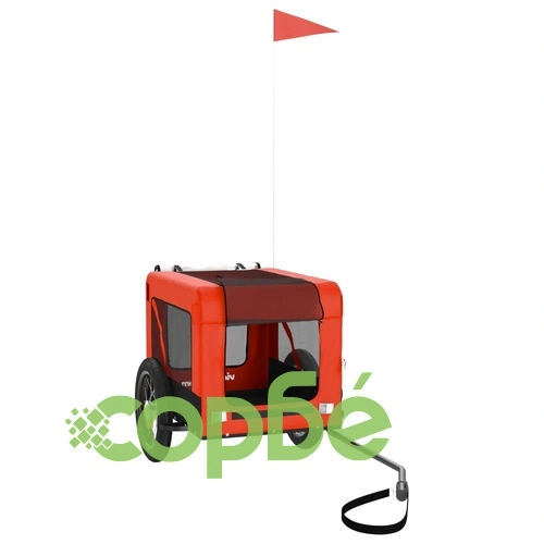 Ремарке за колело за любимци оранжев черен Оксфорд плат желязо ➤ топ цена ➤ sorbe.bg