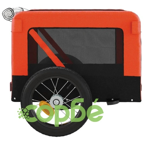 Ремарке за колело за любимци оранжев черен Оксфорд плат желязо ➤ топ цена ➤ sorbe.bg