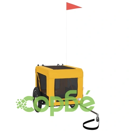 Ремарке за колело за любимци жълт и черен Оксфорд плат и желязо ➤ топ цена ➤ sorbe.bg