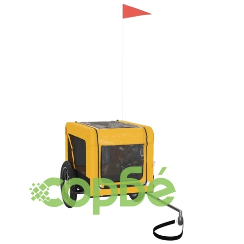 Ремарке за колело за любимци жълт и черен Оксфорд плат и желязо ➤ топ цена ➤ sorbe.bg