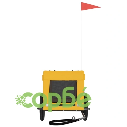 Ремарке за колело за любимци жълт и черен Оксфорд плат и желязо ➤ топ цена ➤ sorbe.bg