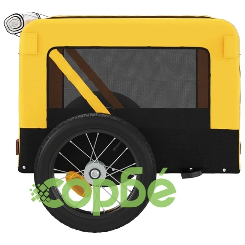 Ремарке за колело за любимци жълт и черен Оксфорд плат и желязо ➤ топ цена ➤ sorbe.bg