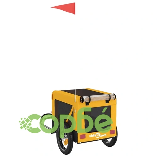 Ремарке за колело за любимци жълт и черен Оксфорд плат и желязо ➤ топ цена ➤ sorbe.bg