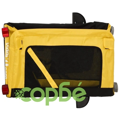 Ремарке за колело за любимци жълт и черен Оксфорд плат и желязо ➤ топ цена ➤ sorbe.bg