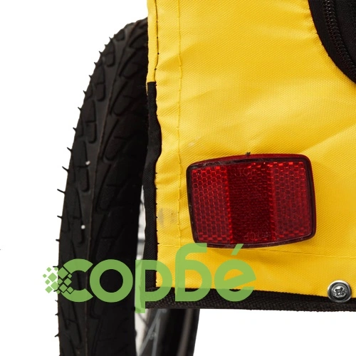 Ремарке за колело за любимци жълт и черен Оксфорд плат и желязо ➤ топ цена ➤ sorbe.bg