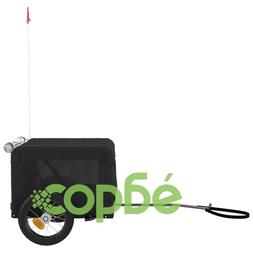 Ремарке за колело за любимци черно Оксфорд плат и желязо ➤ топ цена ➤ sorbe.bg