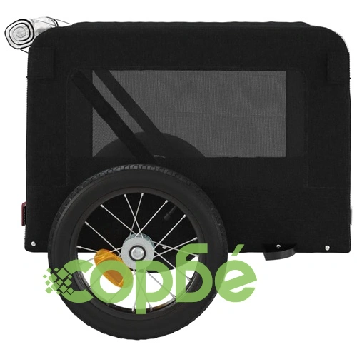 Ремарке за колело за любимци черно Оксфорд плат и желязо ➤ топ цена ➤ sorbe.bg