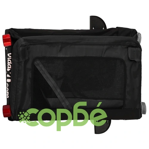 Ремарке за колело за любимци черно Оксфорд плат и желязо ➤ топ цена ➤ sorbe.bg