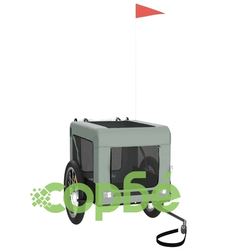 Ремарке за колело за любимци сив и черен Оксфорд плат и желязо ➤ топ цена ➤ sorbe.bg