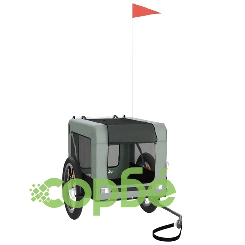 Ремарке за колело за любимци сив и черен Оксфорд плат и желязо ➤ топ цена ➤ sorbe.bg