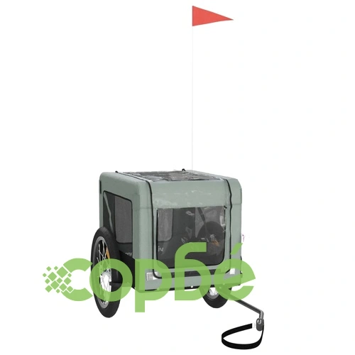 Ремарке за колело за любимци сив и черен Оксфорд плат и желязо ➤ топ цена ➤ sorbe.bg