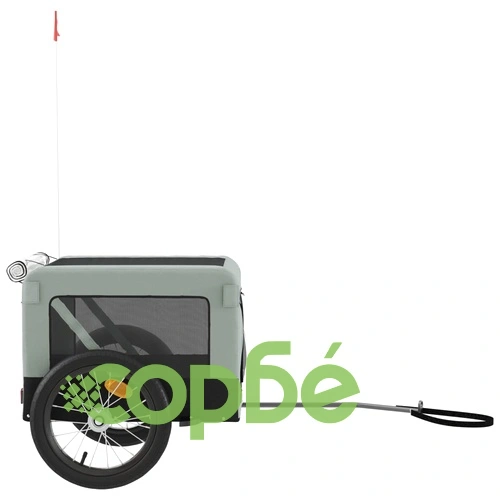 Ремарке за колело за любимци сив и черен Оксфорд плат и желязо ➤ топ цена ➤ sorbe.bg