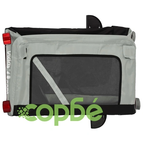 Ремарке за колело за любимци сив и черен Оксфорд плат и желязо ➤ топ цена ➤ sorbe.bg