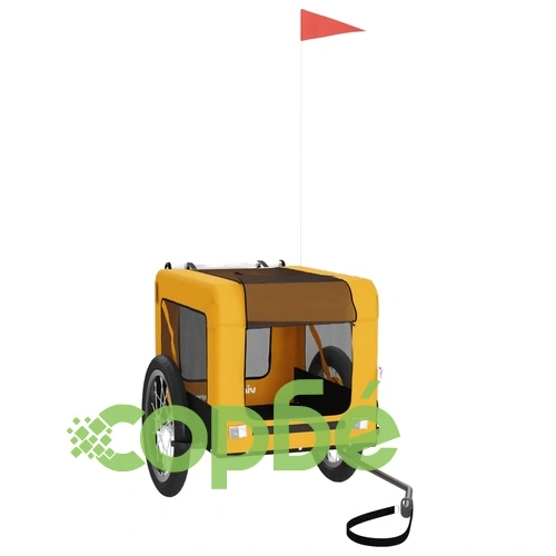 Ремарке за колело за любимци жълт и черен Оксфорд плат и желязо ➤ топ цена ➤ sorbe.bg