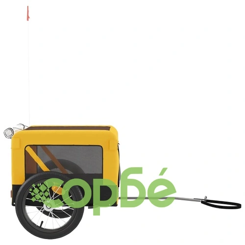 Ремарке за колело за любимци жълт и черен Оксфорд плат и желязо ➤ топ цена ➤ sorbe.bg