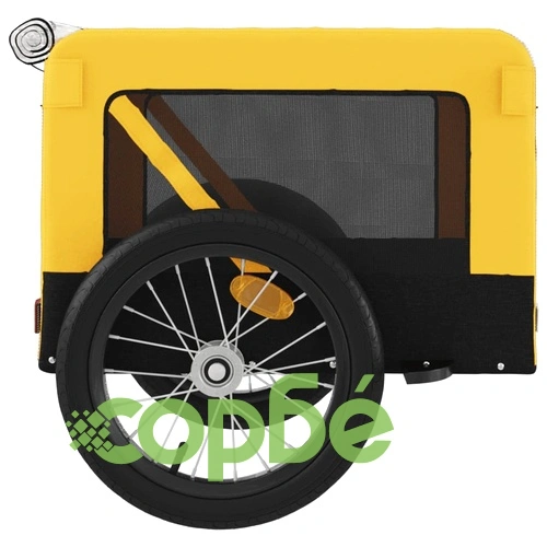 Ремарке за колело за любимци жълт и черен Оксфорд плат и желязо ➤ топ цена ➤ sorbe.bg