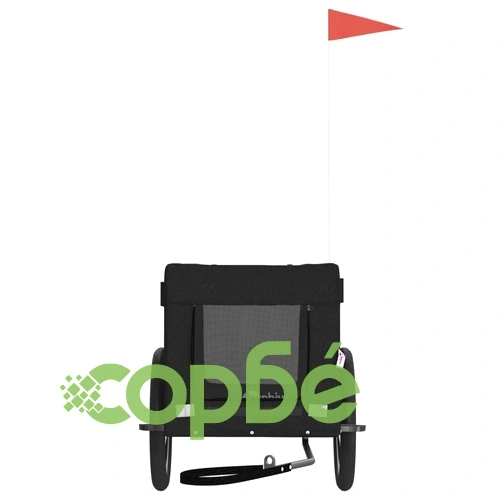 Ремарке за колело за любимци черно Оксфорд плат и желязо ➤ топ цена ➤ sorbe.bg