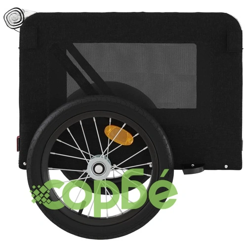 Ремарке за колело за любимци черно Оксфорд плат и желязо ➤ топ цена ➤ sorbe.bg