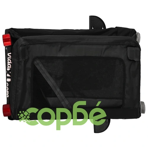 Ремарке за колело за любимци черно Оксфорд плат и желязо ➤ топ цена ➤ sorbe.bg