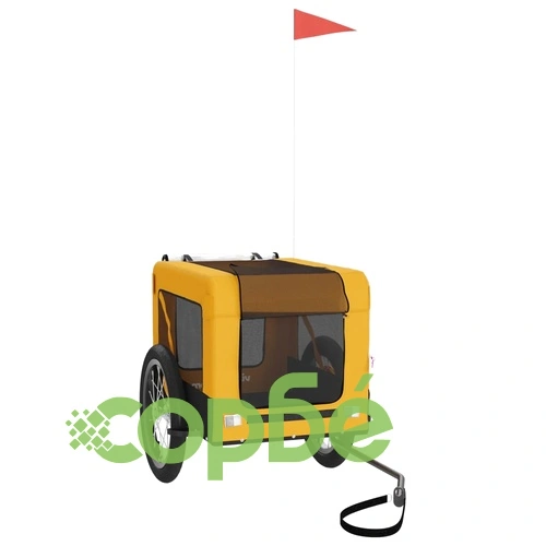 Ремарке за колело за любимци жълт и черен Оксфорд плат и желязо ➤ топ цена ➤ sorbe.bg