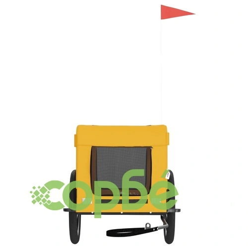 Ремарке за колело за любимци жълт и черен Оксфорд плат и желязо ➤ топ цена ➤ sorbe.bg