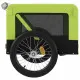 Ремарке за колело за куче зелен и черен Оксфорд плат и желязо