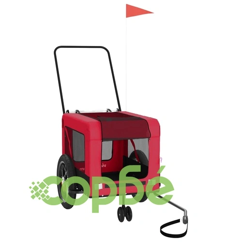 Ремарке за колело за любимци черно червено Оксфорд плат желязо ➤ топ цена ➤ sorbe.bg