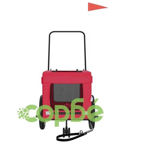 Ремарке за колело за любимци черно червено Оксфорд плат желязо ➤ топ цена ➤ sorbe.bg