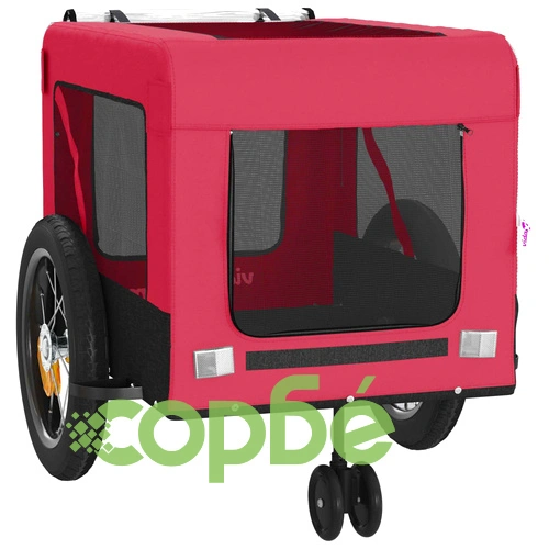 Ремарке за колело за любимци черно червено Оксфорд плат желязо ➤ топ цена ➤ sorbe.bg