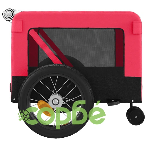 Ремарке за колело за любимци черно червено Оксфорд плат желязо ➤ топ цена ➤ sorbe.bg