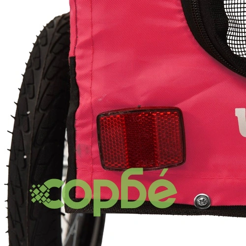 Ремарке за колело за любимци черно червено Оксфорд плат желязо ➤ топ цена ➤ sorbe.bg