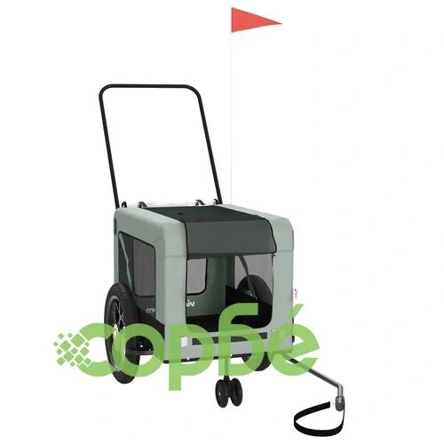 Ремарке за колело за любимци сив и черен Оксфорд плат и желязо ➤ топ цена ➤ sorbe.bg