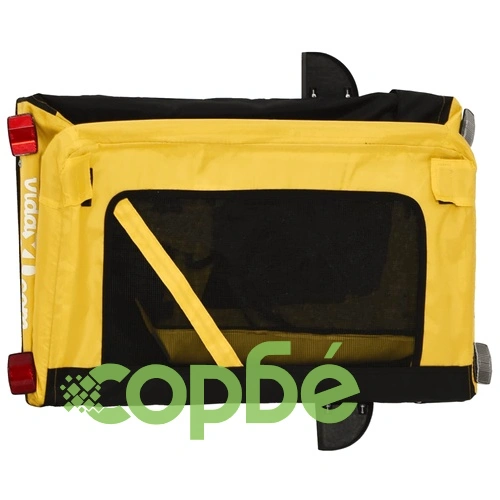 Ремарке за колело за любимци жълт и черен Оксфорд плат и желязо ➤ топ цена ➤ sorbe.bg