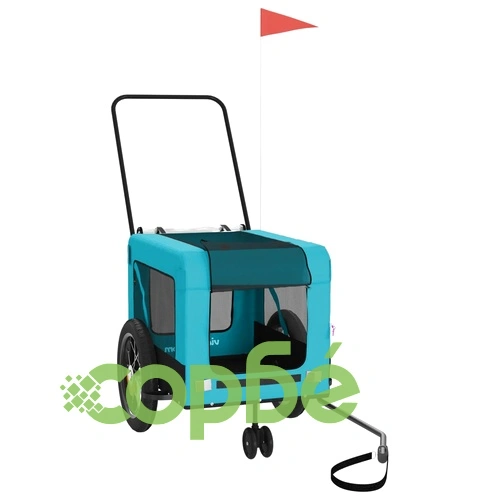 Ремарке за колело за любимци синьо черно Оксфорд плат и желязо ➤ топ цена ➤ sorbe.bg