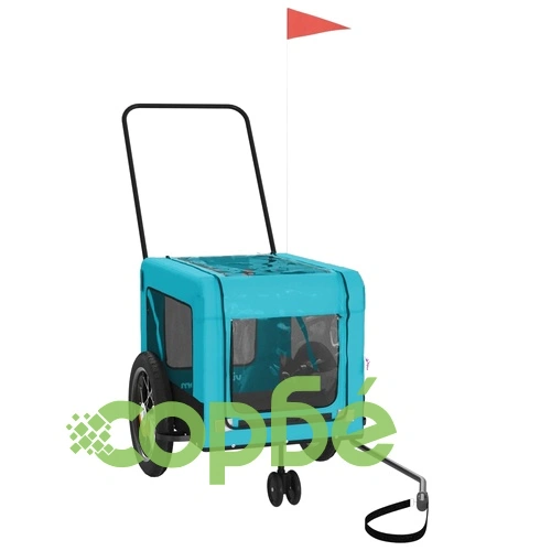 Ремарке за колело за любимци синьо черно Оксфорд плат и желязо ➤ топ цена ➤ sorbe.bg