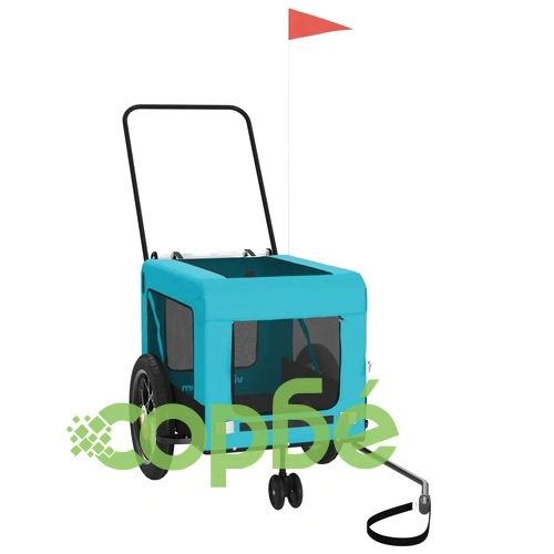 Ремарке за колело за любимци синьо черно Оксфорд плат и желязо ➤ топ цена ➤ sorbe.bg