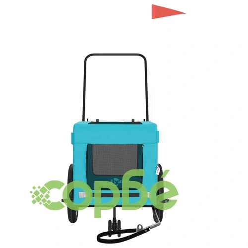 Ремарке за колело за любимци синьо черно Оксфорд плат и желязо ➤ топ цена ➤ sorbe.bg