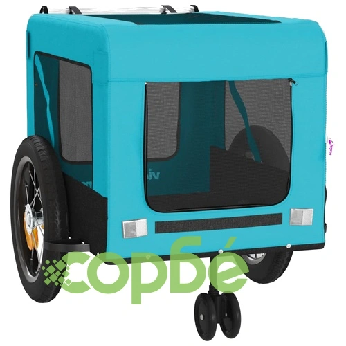 Ремарке за колело за любимци синьо черно Оксфорд плат и желязо ➤ топ цена ➤ sorbe.bg