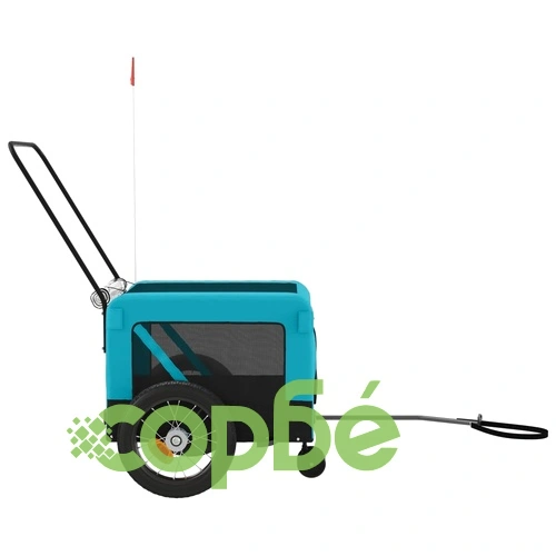 Ремарке за колело за любимци синьо черно Оксфорд плат и желязо ➤ топ цена ➤ sorbe.bg