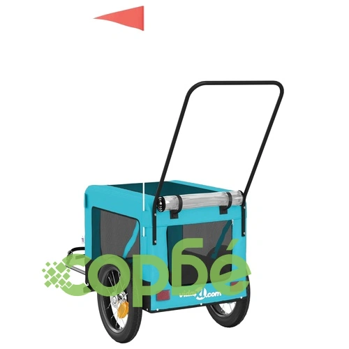 Ремарке за колело за любимци синьо черно Оксфорд плат и желязо ➤ топ цена ➤ sorbe.bg