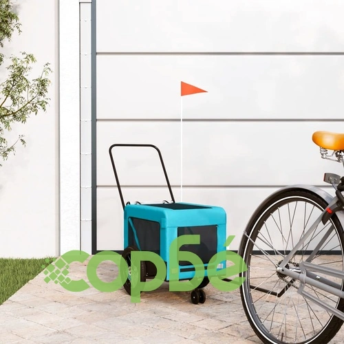 Ремарке за колело за любимци синьо черно Оксфорд плат и желязо ➤ топ цена ➤ sorbe.bg