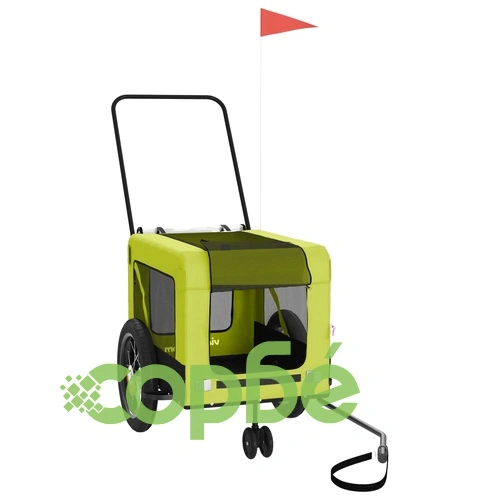 Ремарке за колело за любимци зелено черно Оксфорд плат и желязо ➤ топ цена ➤ sorbe.bg