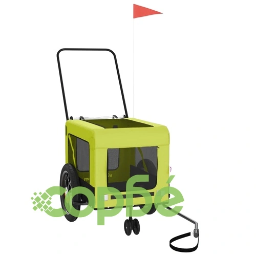 Ремарке за колело за любимци зелено черно Оксфорд плат и желязо ➤ топ цена ➤ sorbe.bg