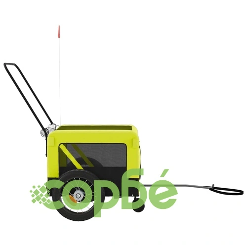 Ремарке за колело за любимци зелено черно Оксфорд плат и желязо ➤ топ цена ➤ sorbe.bg