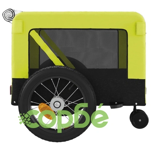 Ремарке за колело за любимци зелено черно Оксфорд плат и желязо ➤ топ цена ➤ sorbe.bg