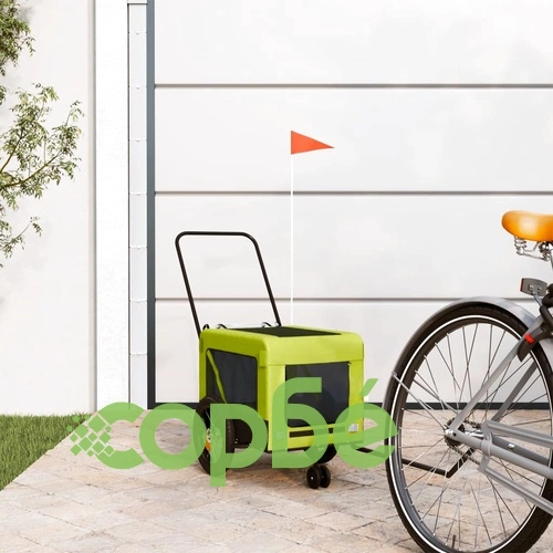 Ремарке за колело за любимци зелено черно Оксфорд плат и желязо ➤ топ цена ➤ sorbe.bg