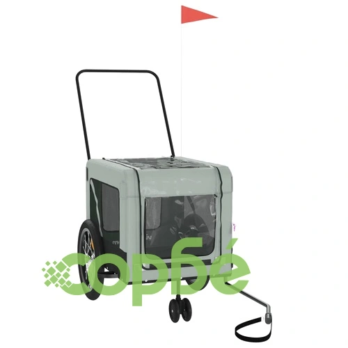 Ремарке за колело за любимци сив и черен Оксфорд плат и желязо ➤ топ цена ➤ sorbe.bg