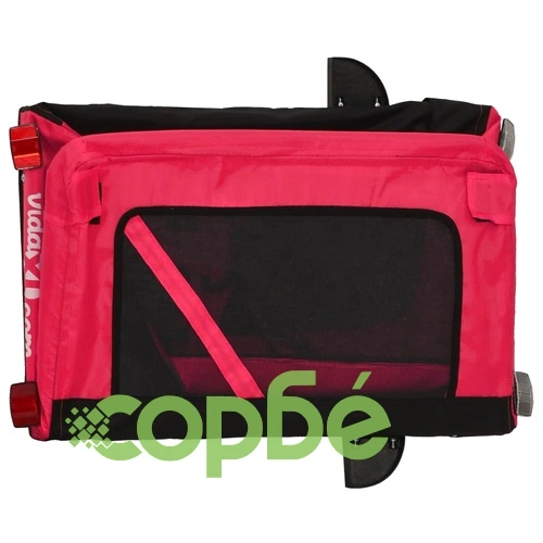 Ремарке за колело за любимци черно червено Оксфорд плат желязо ➤ топ цена ➤ sorbe.bg