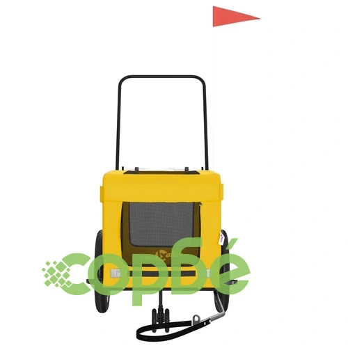 Ремарке за колело за любимци жълт и черен Оксфорд плат и желязо ➤ топ цена ➤ sorbe.bg